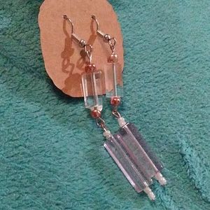 💍 Handmade glass bead drop earrings